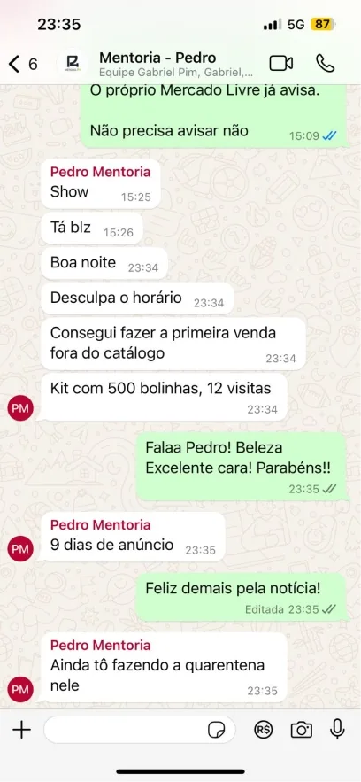 Depoimento de aluno 1