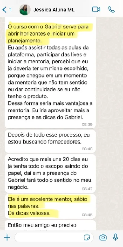 Depoimento de aluno 5